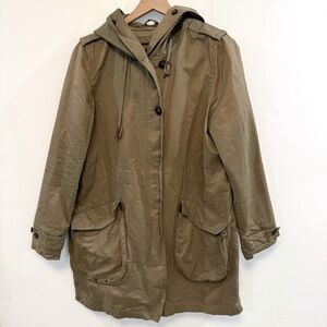 ZARA basic green hooded parka jacket